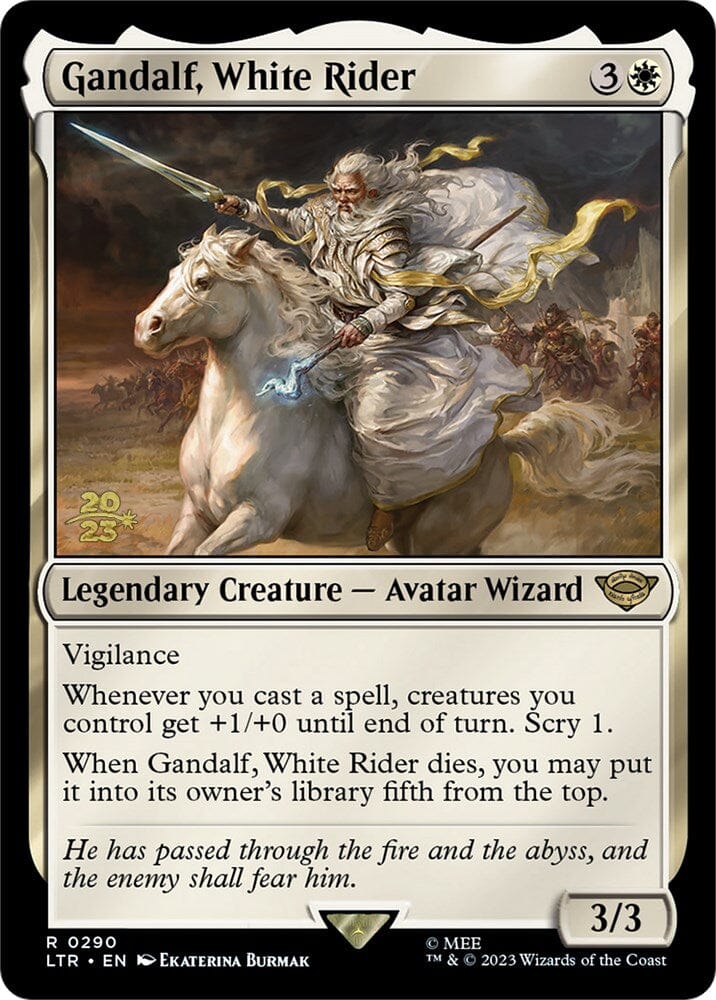 Gandalf, White Rider [The Lord of the Rings: Tales of Middle-Earth Prerelease Promos] MTG Single Magic: The Gathering  | Multizone: Comics And Games