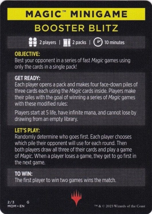 Booster Blitz (Magic Minigame) [March of the Machine Minigame] MTG Single Magic: The Gathering  | Multizone: Comics And Games