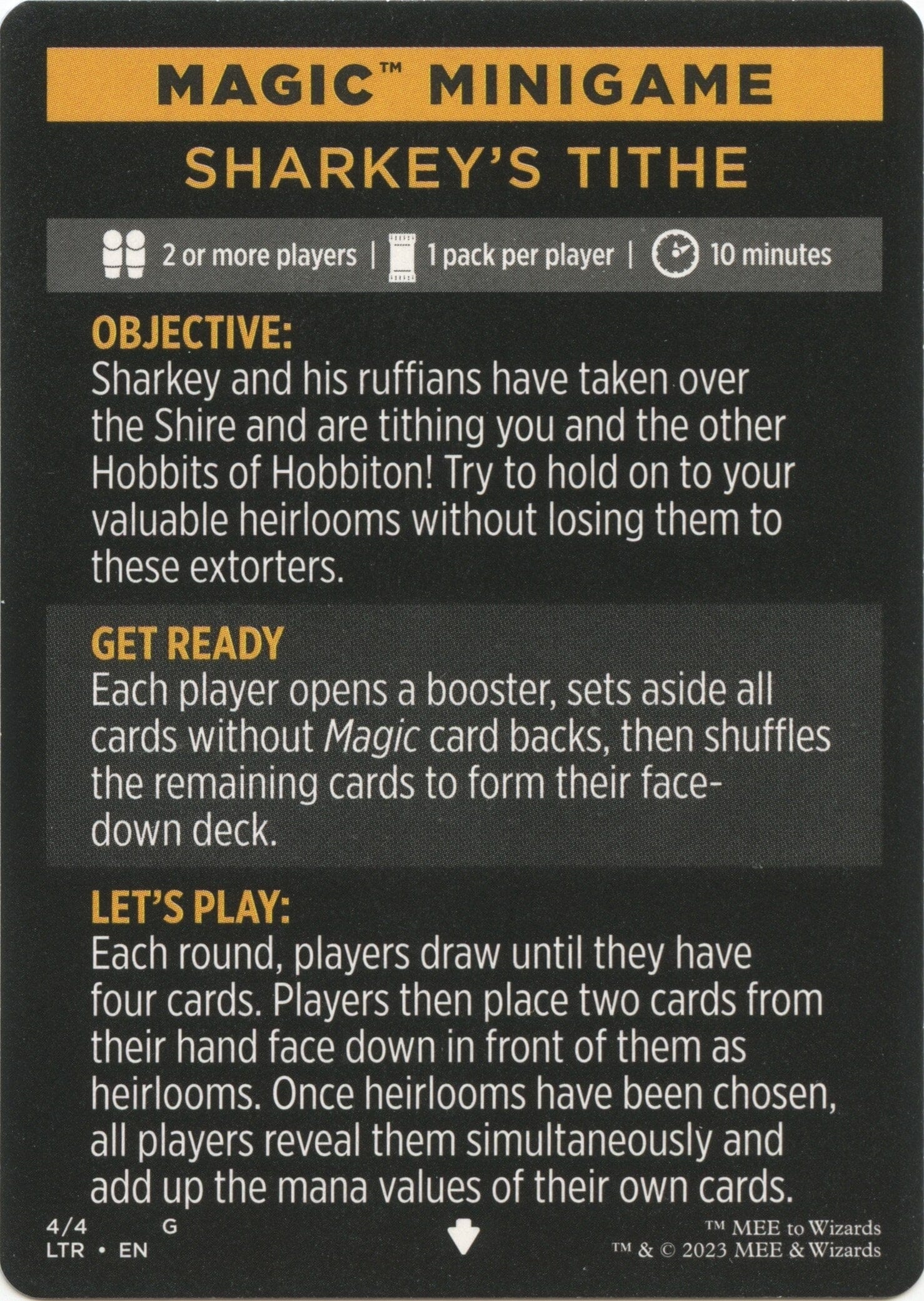Sharkey's Tithe (Magic Minigame) [The Lord of the Rings: Tales of Middle-Earth Minigame] MTG Single Magic: The Gathering  | Multizone: Comics And Games