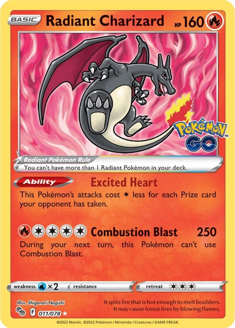 Radiant Charizard (011/078) [Pokémon GO] Pokemon Single Pokémon  | Multizone: Comics And Games