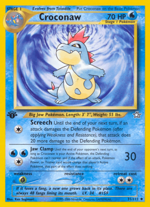 Croconaw (31/111) [Neo Genesis 1st Edition] Pokemon Single Pokémon  | Multizone: Comics And Games