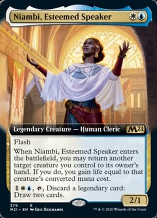 Niambi, Esteemed Speaker (Extended Art) [Core Set 2021] MTG Single Magic: The Gathering  | Multizone: Comics And Games