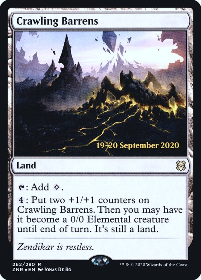 Crawling Barrens [Zendikar Rising Prerelease Promos] MTG Single Magic: The Gathering  | Multizone: Comics And Games