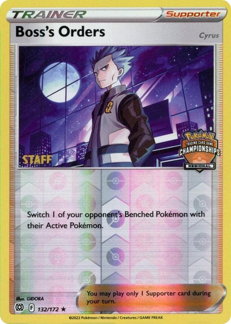 Boss's Orders (132/172) (Regional Championship Promo) (Staff) [Sword & Shield: Brilliant Stars] Pokemon Single Pokémon  | Multizone: Comics And Games
