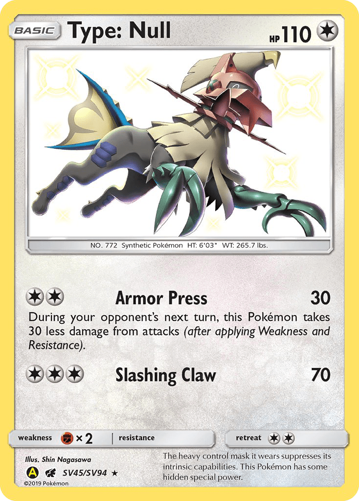 Type: Null (SV45/SV94) [Sun & Moon: Hidden Fates - Shiny Vault] Pokemon Single Pokémon  | Multizone: Comics And Games