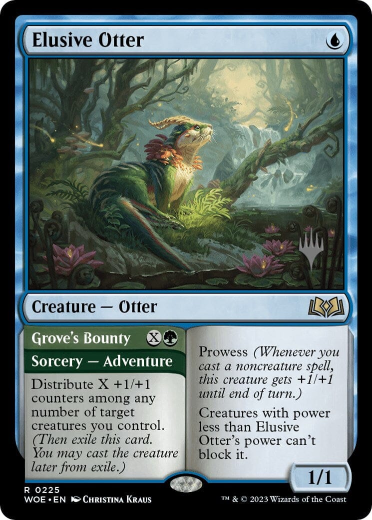 Elusive Otter // Grove's Bounty (Promo Pack) [Wilds of Eldraine Promos] MTG Single Magic: The Gathering  | Multizone: Comics And Games