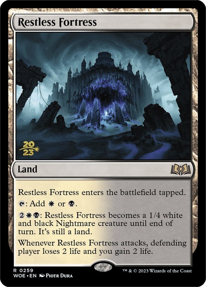 Restless Fortress [Wilds of Eldraine Prerelease Promos] MTG Single Magic: The Gathering  | Multizone: Comics And Games