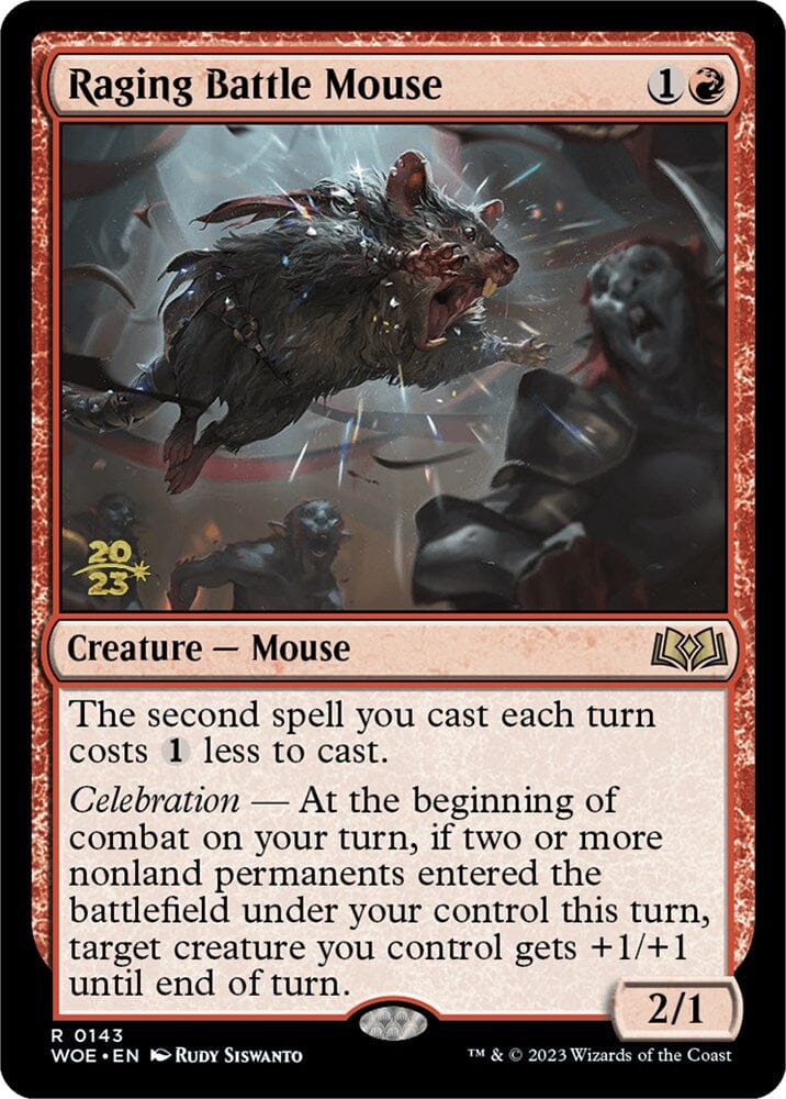 Raging Battle Mouse [Wilds of Eldraine Prerelease Promos] MTG Single Magic: The Gathering  | Multizone: Comics And Games