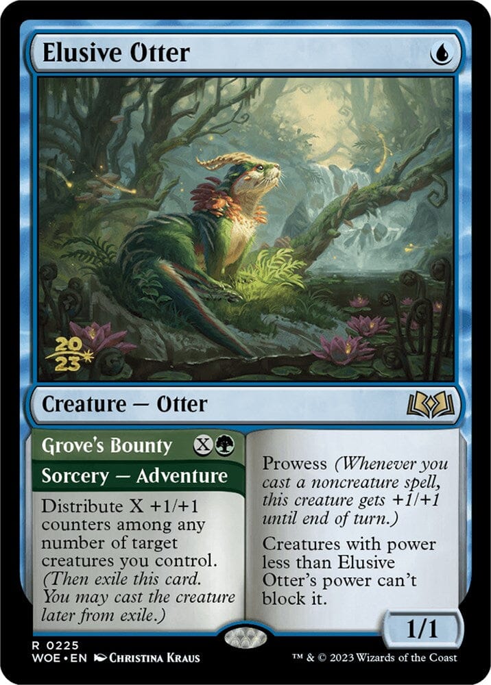 Elusive Otter // Grove's Bounty [Wilds of Eldraine Prerelease Promos] MTG Single Magic: The Gathering  | Multizone: Comics And Games