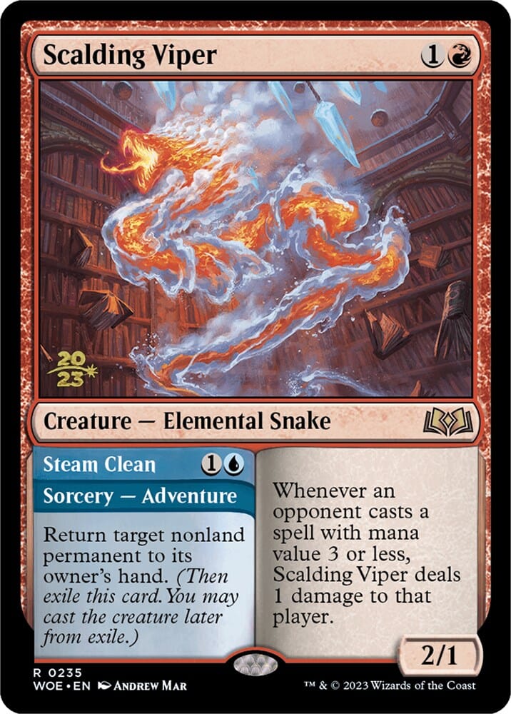 Scalding Viper [Wilds of Eldraine Prerelease Promos] MTG Single Magic: The Gathering  | Multizone: Comics And Games