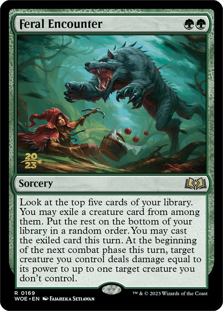 Feral Encounter [Wilds of Eldraine Prerelease Promos] MTG Single Magic: The Gathering  | Multizone: Comics And Games