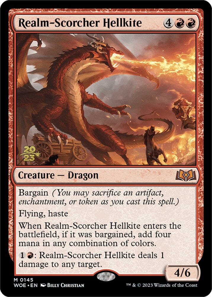 Realm-Scorcher Hellkite [Wilds of Eldraine Prerelease Promos] MTG Single Magic: The Gathering  | Multizone: Comics And Games