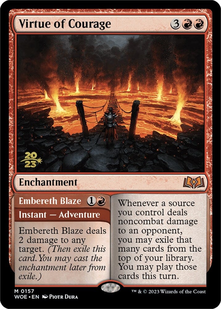 Virtue of Courage // Embereth Blaze [Wilds of Eldraine Prerelease Promos] MTG Single Magic: The Gathering  | Multizone: Comics And Games
