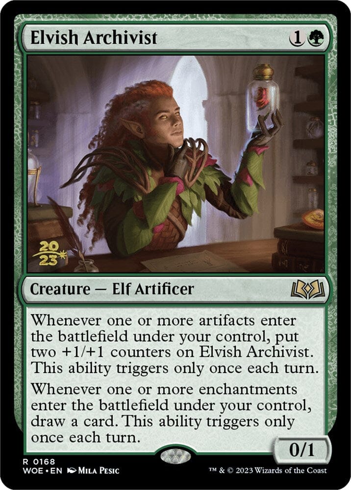 Elvish Archivist [Wilds of Eldraine Prerelease Promos] MTG Single Magic: The Gathering  | Multizone: Comics And Games