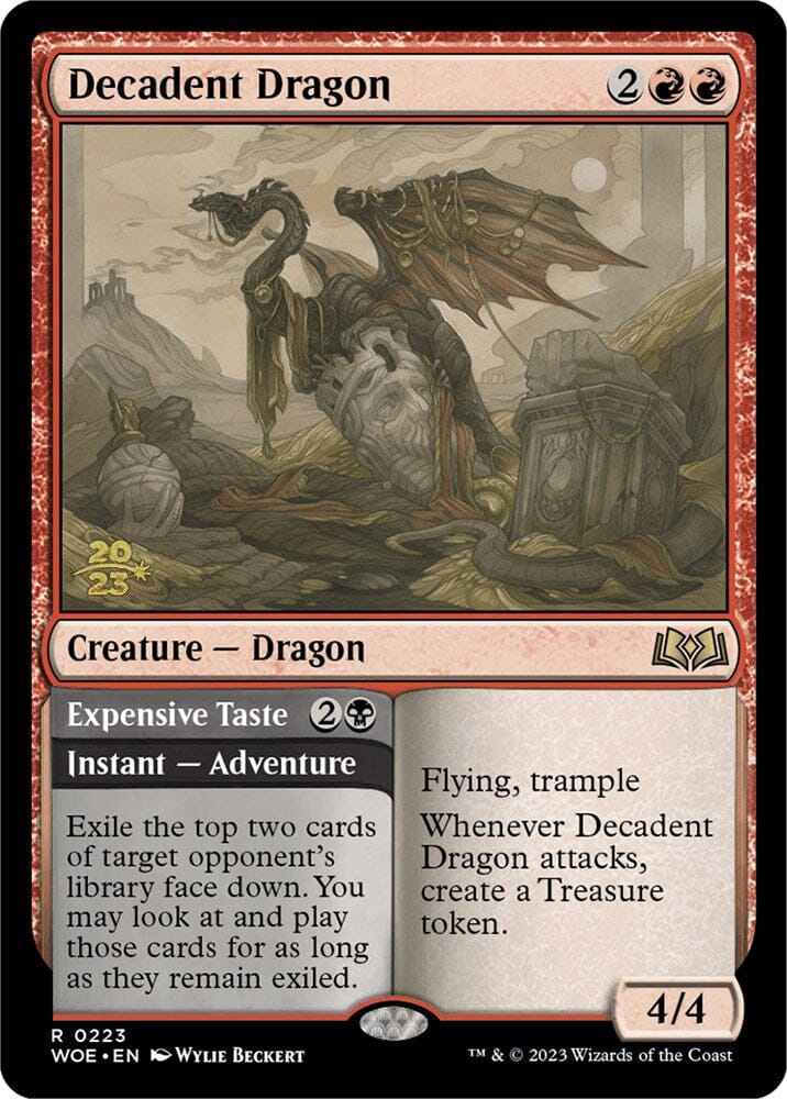 Decadent Dragon // Expensive Taste [Wilds of Eldraine Prerelease Promos] MTG Single Magic: The Gathering  | Multizone: Comics And Games