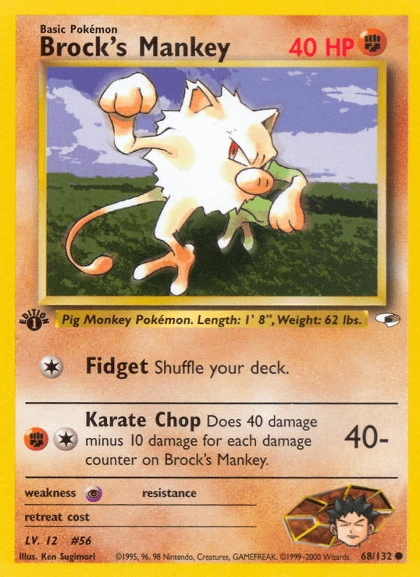 Brock's Mankey (68/132) [Gym Heroes 1st Edition] Pokemon Single Pokémon  | Multizone: Comics And Games