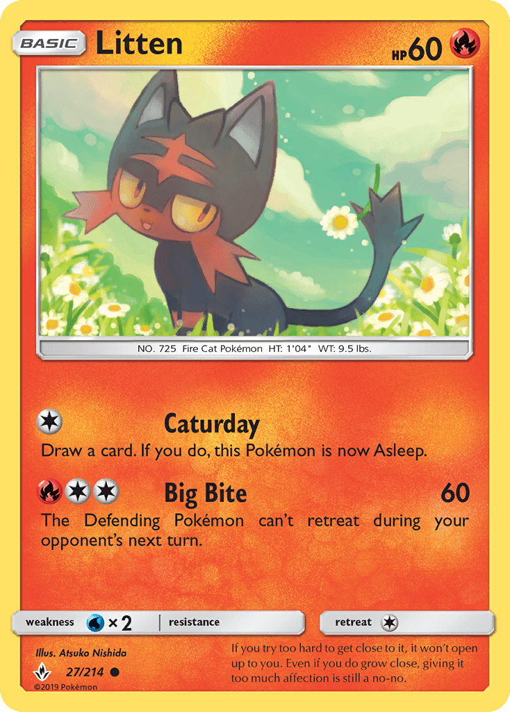 Litten (27/214) [Sun & Moon: Unbroken Bonds] Pokemon Single Pokémon  | Multizone: Comics And Games