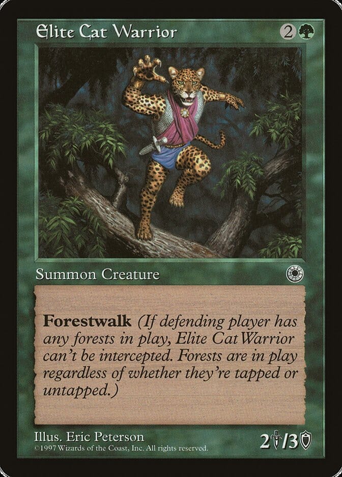 Elite Cat Warrior (No Flavor Text) [Portal] MTG Single Magic: The Gathering  | Multizone: Comics And Games