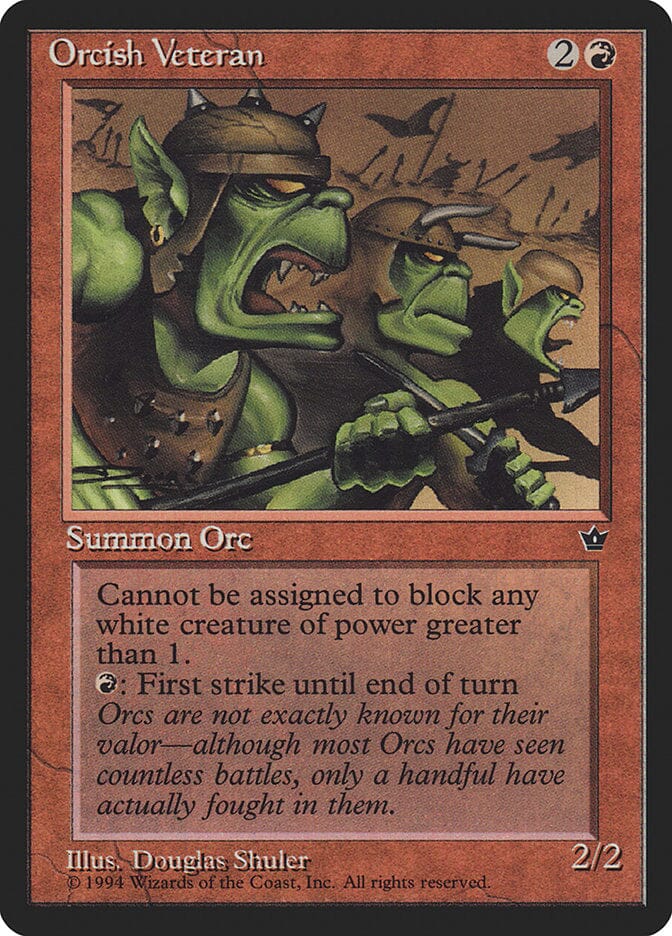 Orcish Veteran (Douglas Shuler) [Fallen Empires] MTG Single Magic: The Gathering  | Multizone: Comics And Games