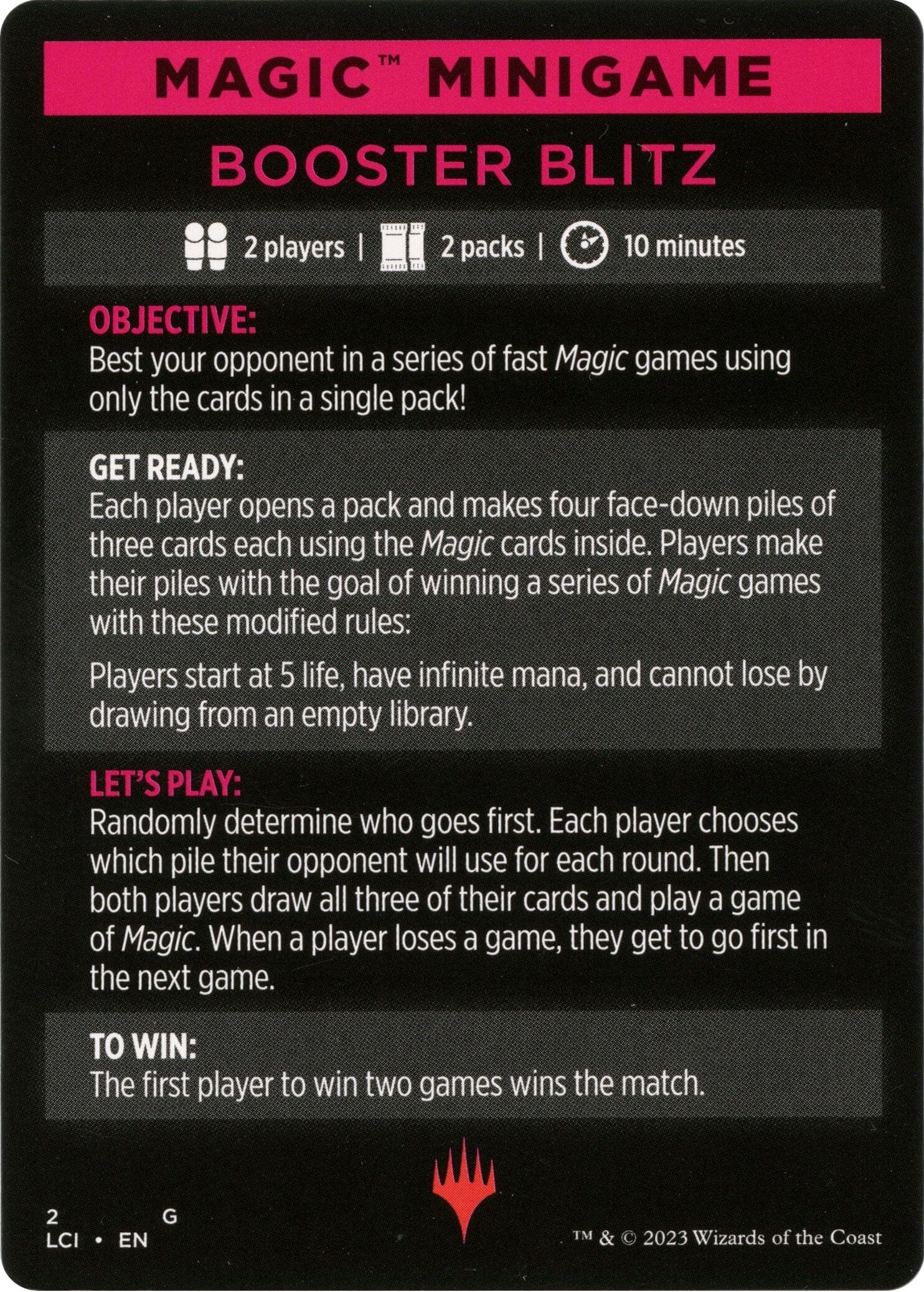 Booster Blitz (Magic Minigame) [The Lost Caverns of Ixalan Minigame] MTG Single Magic: The Gathering  | Multizone: Comics And Games