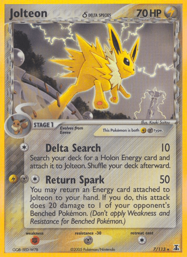 Jolteon (7/113) (Delta Species) [EX: Delta Species] Pokemon Single Pokémon  | Multizone: Comics And Games