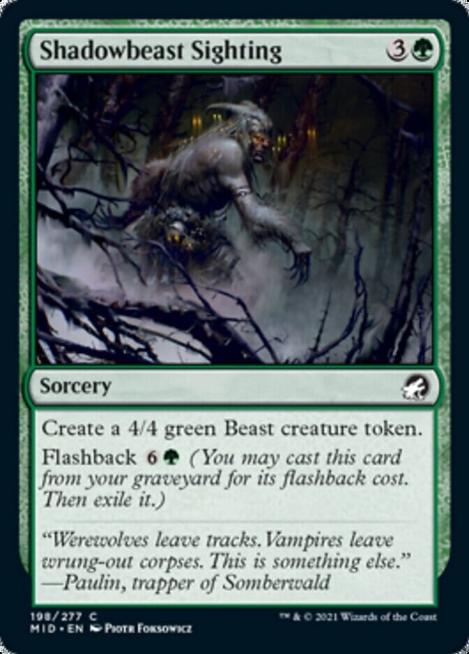 Shadowbeast Sighting [Innistrad: Midnight Hunt] MTG Single Magic: The Gathering  | Multizone: Comics And Games