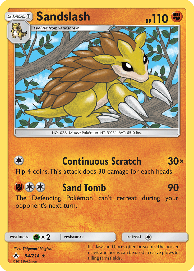 Sandslash (84/214) [Sun & Moon: Unbroken Bonds] Pokemon Single Pokémon  | Multizone: Comics And Games