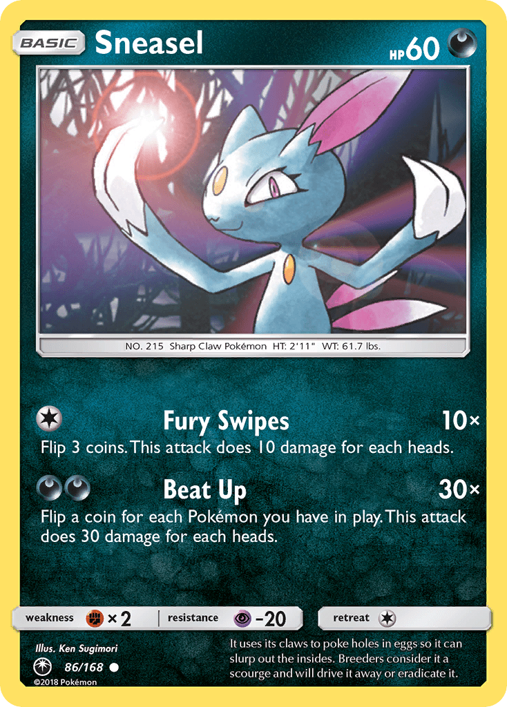 Sneasel (86/168) [Sun & Moon: Celestial Storm] Pokemon Single Pokémon  | Multizone: Comics And Games
