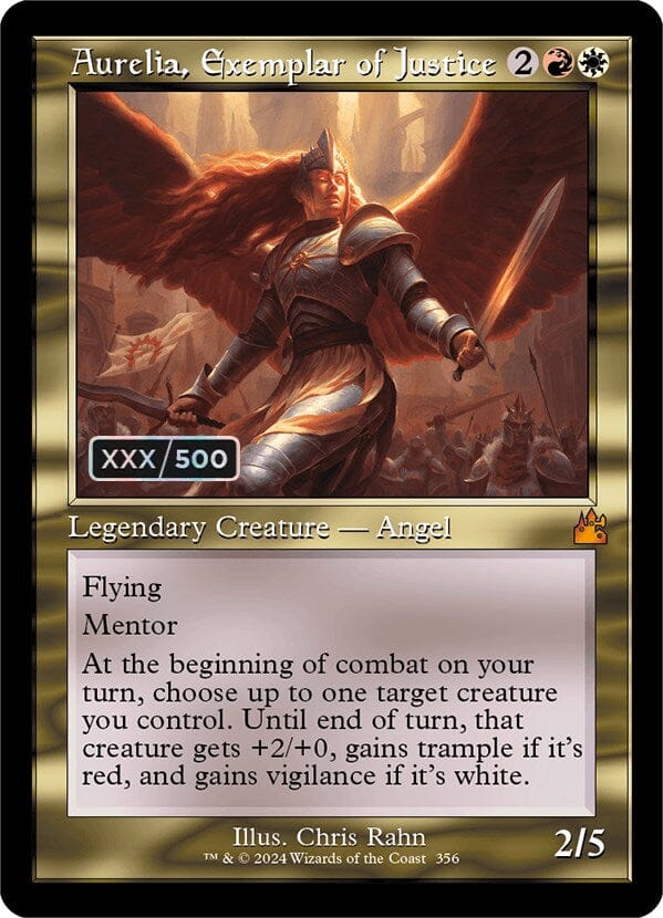 Aurelia, Exemplar of Justice (Retro) (Serialized) [Ravnica Remastered] MTG Single Magic: The Gathering  | Multizone: Comics And Games