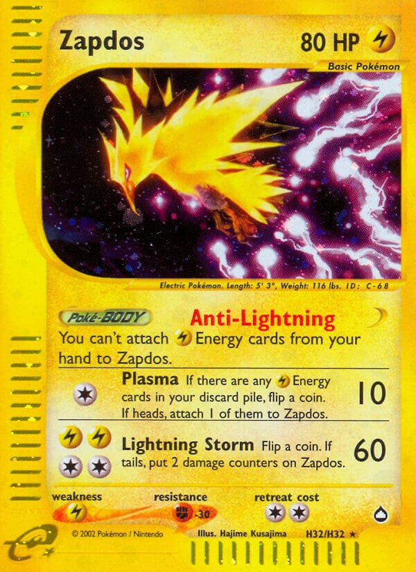 Zapdos (H32/H32) [Aquapolis] Pokemon Single Pokémon  | Multizone: Comics And Games