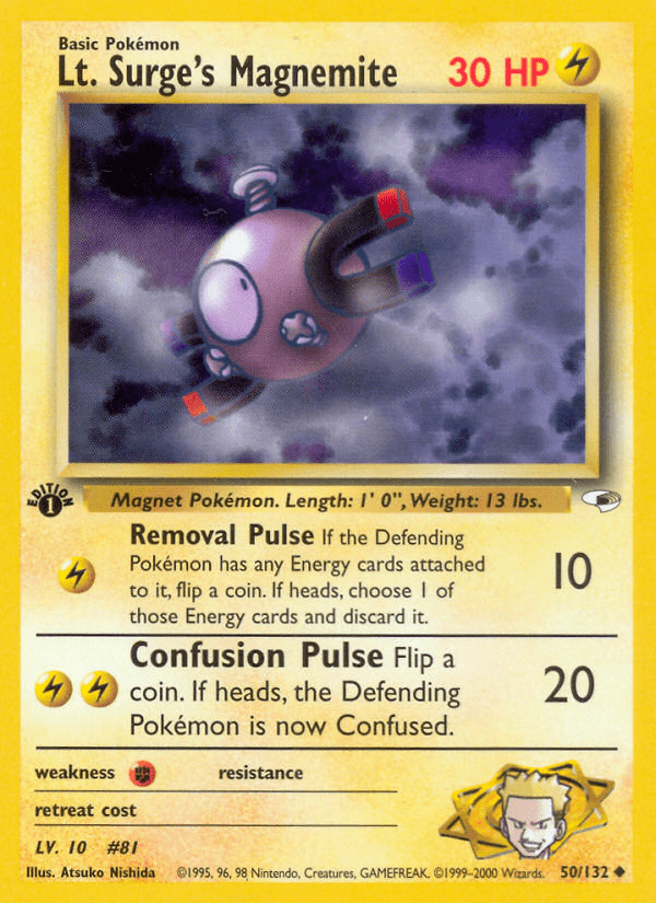 Lt. Surge's Magnemite (50/132) [Gym Heroes 1st Edition] Pokemon Single Pokémon  | Multizone: Comics And Games