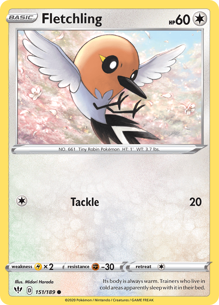 Fletchling (151/189) [Sword & Shield: Darkness Ablaze] Pokemon Single Pokémon  | Multizone: Comics And Games