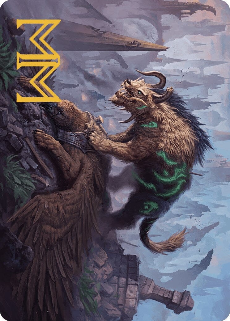 Axebane Ferox Art Card (Gold-Stamped Signature) [Murders at Karlov Manor Art Series] MTG Single Magic: The Gathering  | Multizone: Comics And Games