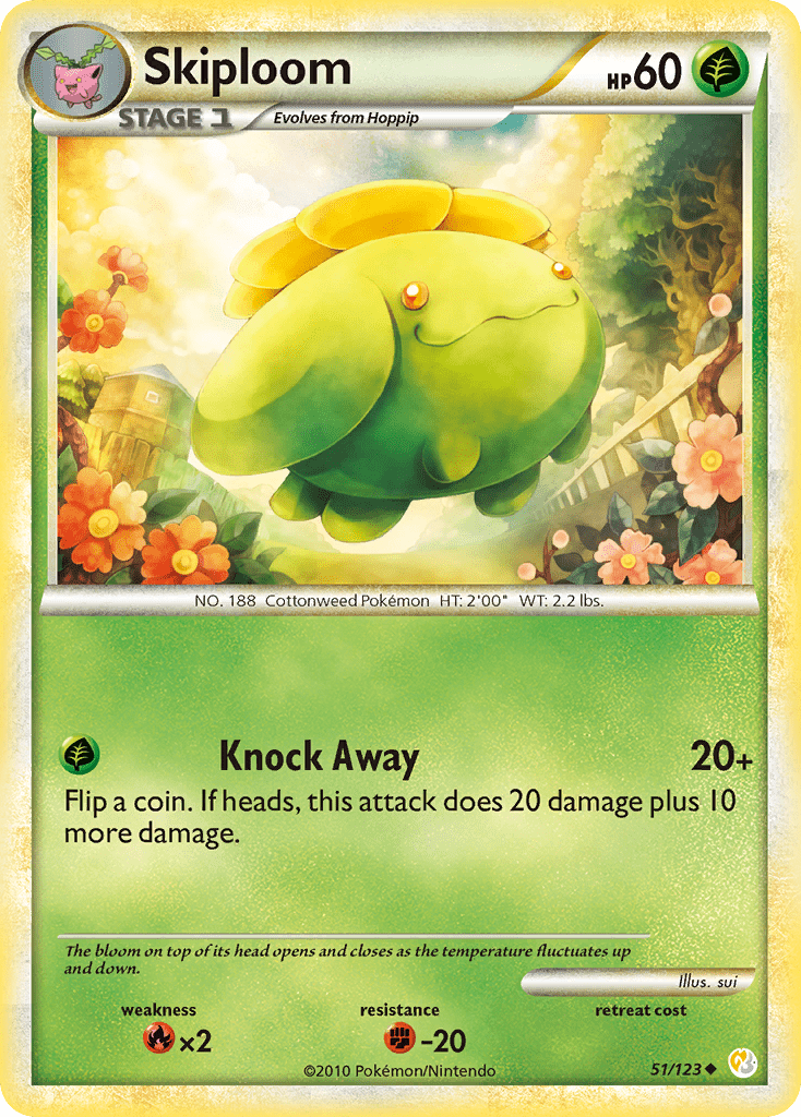Skiploom (51/123) [HeartGold & SoulSilver: Base Set] Pokemon Single Pokémon  | Multizone: Comics And Games