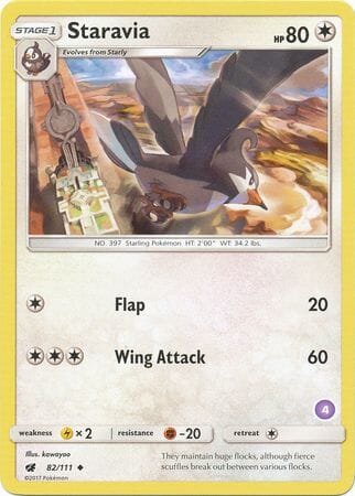 Staravia (82/111) (Deck Exclusive #4) [Sun & Moon: Trainer Kit - Alolan Sandslash] Pokemon Single Pokémon  | Multizone: Comics And Games