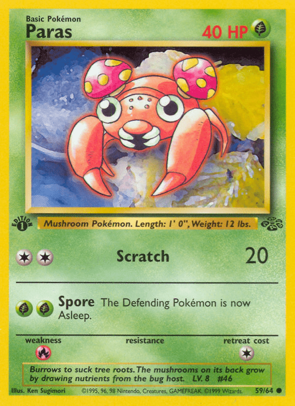 Paras (59/64) [Jungle 1st Edition] Pokemon Single Pokémon  | Multizone: Comics And Games