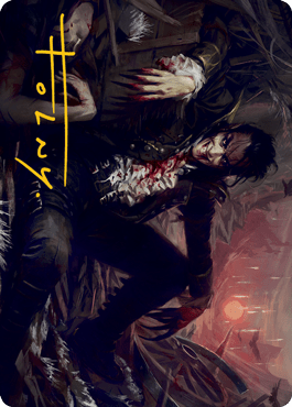 Arrogant Outlaw Art Card (Gold-Stamped Signature) [Innistrad: Midnight Hunt Art Series] MTG Single Magic: The Gathering  | Multizone: Comics And Games