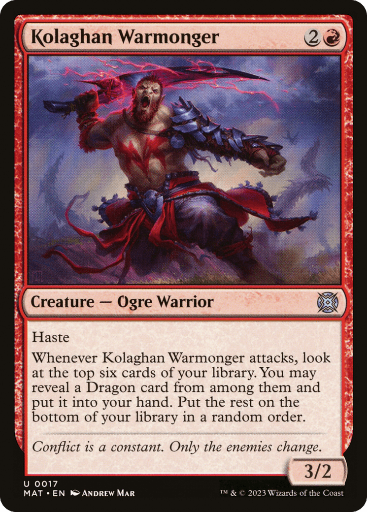 Kolaghan Warmonger [March of the Machine: The Aftermath] MTG Single Magic: The Gathering  | Multizone: Comics And Games