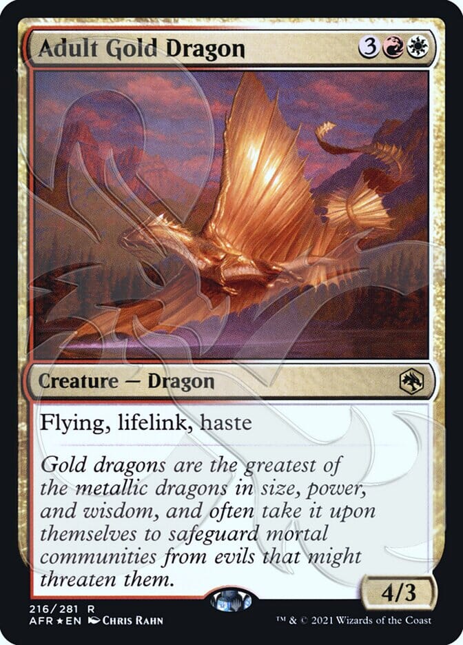 Adult Gold Dragon (Ampersand Promo) [Dungeons & Dragons: Adventures in the Forgotten Realms Promos] MTG Single Magic: The Gathering  | Multizone: Comics And Games