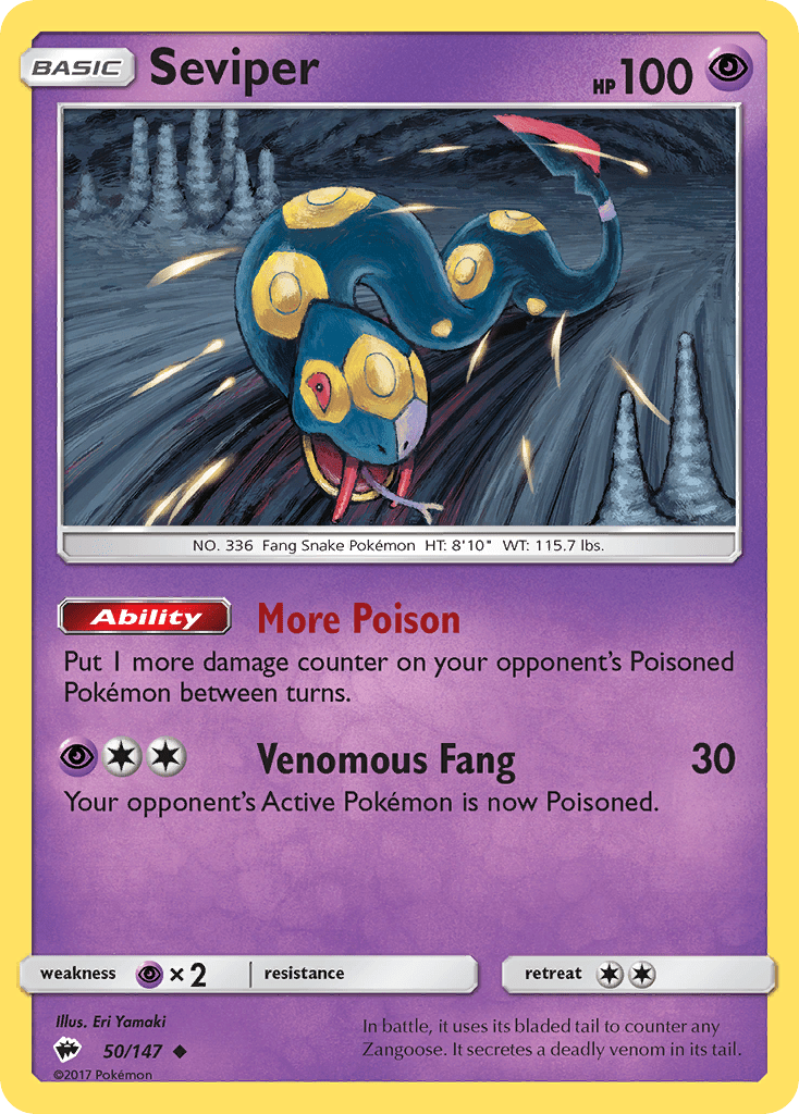 Seviper (50/147) [Sun & Moon: Burning Shadows] Pokemon Single Pokémon  | Multizone: Comics And Games