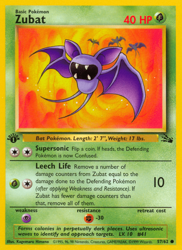 Zubat (57/62) [Fossil 1st Edition] Pokemon Single Pokémon  | Multizone: Comics And Games