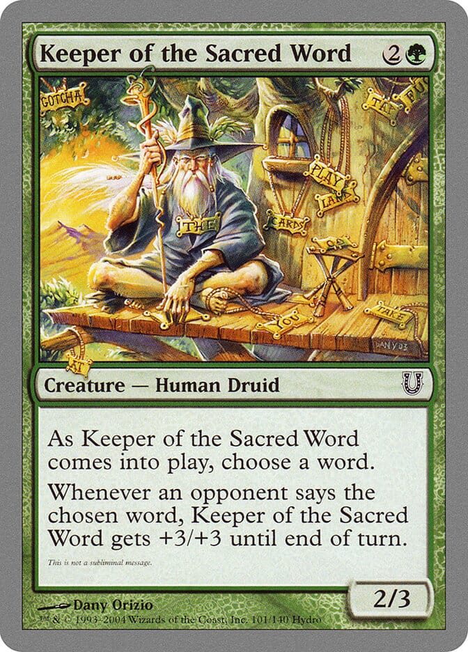 Keeper of the Sacred Word [Unhinged] MTG Single Magic: The Gathering  | Multizone: Comics And Games