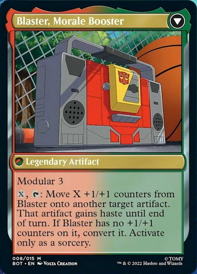 Blaster, Combat DJ // Blaster, Morale Booster [Universes Beyond: Transformers] MTG Single Magic: The Gathering  | Multizone: Comics And Games