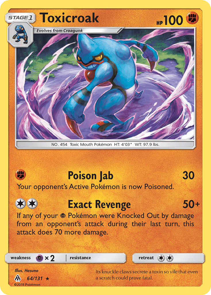 Toxicroak (64/131) [Sun & Moon: Forbidden Light] Pokemon Single Pokémon  | Multizone: Comics And Games