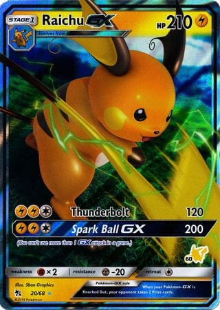 Raichu GX (20/68) (Pikachu Stamp #60) [Battle Academy 2020] Pokemon Single Pokémon  | Multizone: Comics And Games