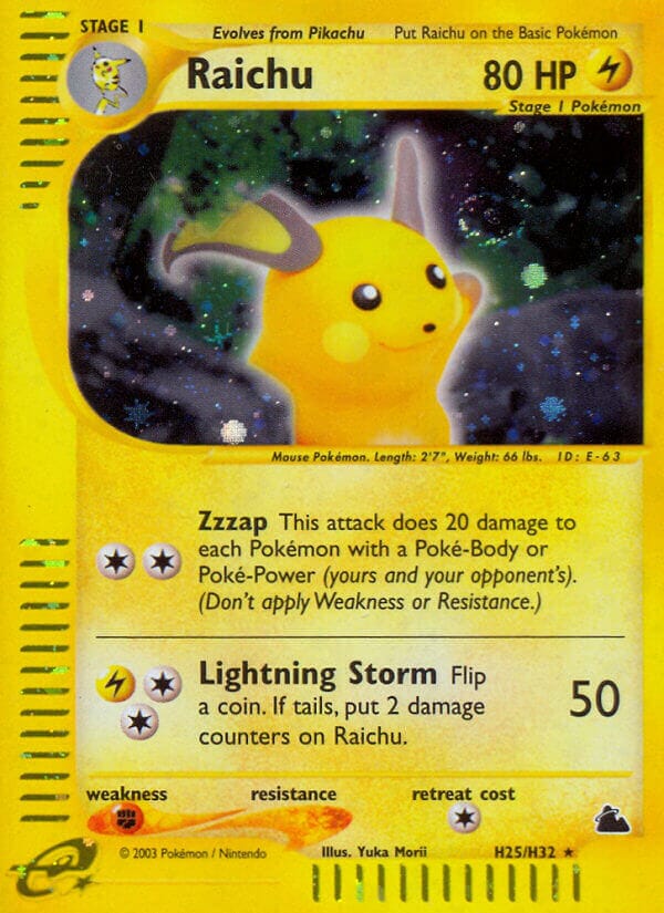 Raichu (H25/H32) [Skyridge] Pokemon Single Pokémon  | Multizone: Comics And Games