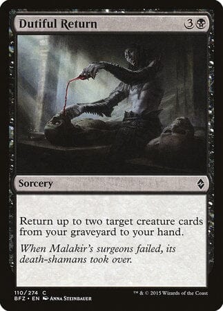 Dutiful Return [Battle for Zendikar] MTG Single Magic: The Gathering  | Multizone: Comics And Games