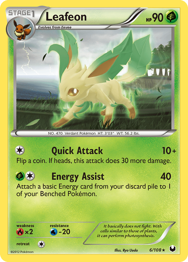 Leafeon (6/108) [Black & White: Dark Explorers] Pokemon Single Pokémon  | Multizone: Comics And Games