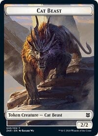 Cat Beast // Plant Double-sided Token [Zendikar Rising Tokens] MTG Single Magic: The Gathering  | Multizone: Comics And Games