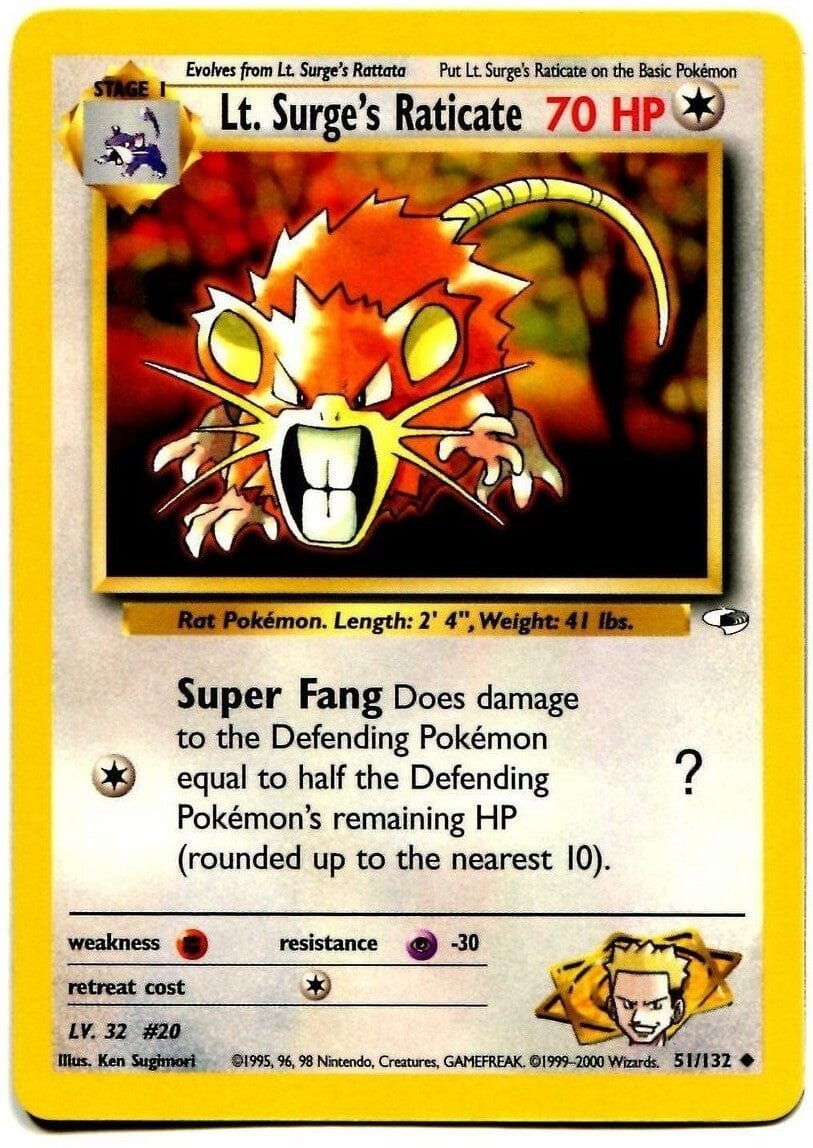 Lt. Surge's Raticate (51/132) [Gym Heroes Unlimited] Pokemon Single Pokémon  | Multizone: Comics And Games